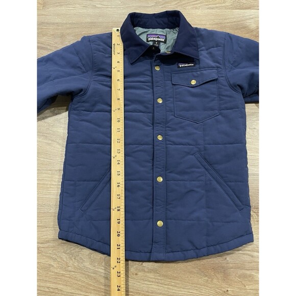 Patagonia Quilted Jacket Shacket Youth Kids Size Medium (10) Navy Blue - Picture 4 of 7